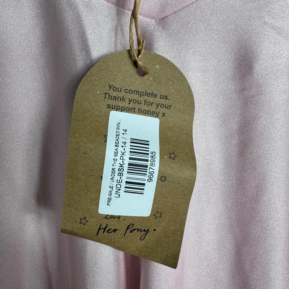 Her Pony the Label Under The Sea Beaded Mini Skirt Pink Lobster Seahorse 10‎ NWT